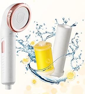Miniwell Vitamin C Filter Shower Head with Replacement Filters L751 - Filtered Shower Head - Shower Water Filter with SPA Effect- Hard Water Softener for Dry Skin & Hair Loss - Universal System