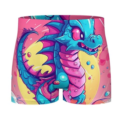 Men's Boxer Briefs Stretch Boxer Briefs for Men Cartoon Dragon Pattern Underwear Boxers Moisture Wicking Trunk2