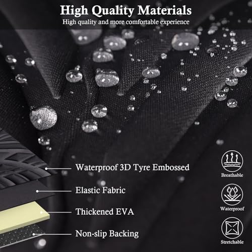 Image of CAR PASS Neoprene Waterproof Seat Covers,Wetsuit Car Seat Covers Front Seats Universal Fit for Vans, Truck, SUV Two Front Only, 3D Tyre Embossed Anti Slip with Armrests, Airbag Compatible(Black)