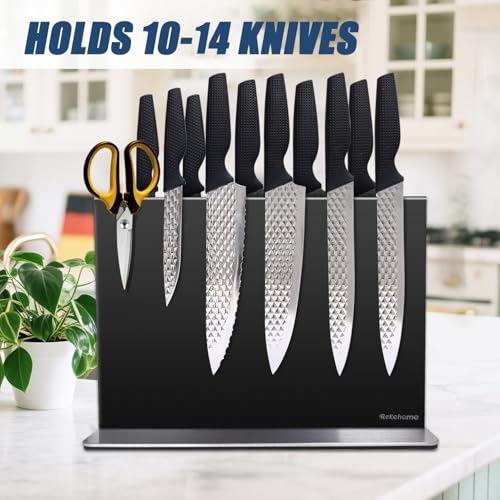 Magnetic Knife Block without Knives, 30 cm Black Magnetic Knife Holder Made of 304 Stainless Steel, Strong Magnetic Knife Holder on Both Sides for a Tidy Kitchen - Image 5