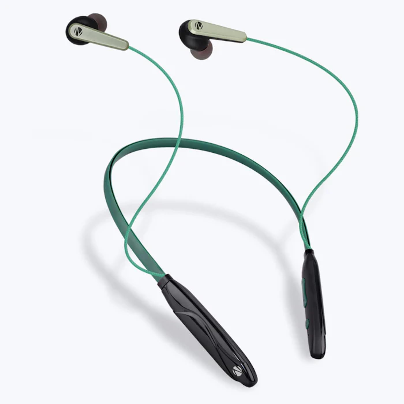 ZEBRONICS Zeb-Escape 10 Wireless BT Earphone, green and black neckband style