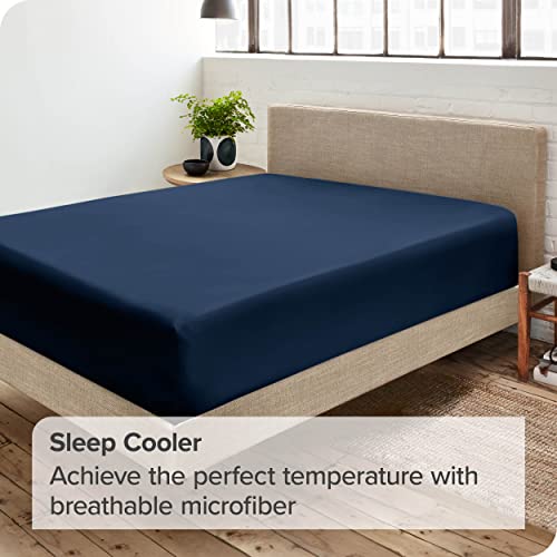 Bare Home Fitted Bottom Sheet Small Double Size, Premium 1800 Ultra-Soft Microfibre Sheet, Wrinkle Free, Deep Pocket - Image 2