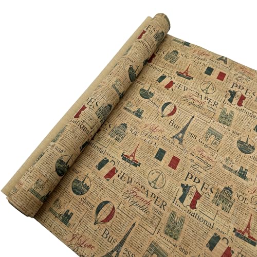 Image of SorenCut Cork Fabric Roll 12.5 x 54 Inch - French Symbol Print Cork Leather Fabric for Earrings, Bow Making, Bags, Wallets & DIY Sewing Projects - Vegan Leather Alternative Craft Sheet