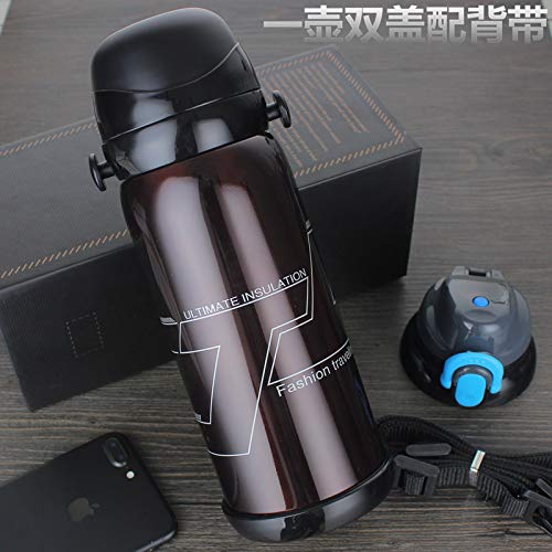 Meilen life Botella De Agua De Deportes Al Aire Libre De La Taza De Agua del Frasco De Vacío del Acero Inoxidable 800ML marrón