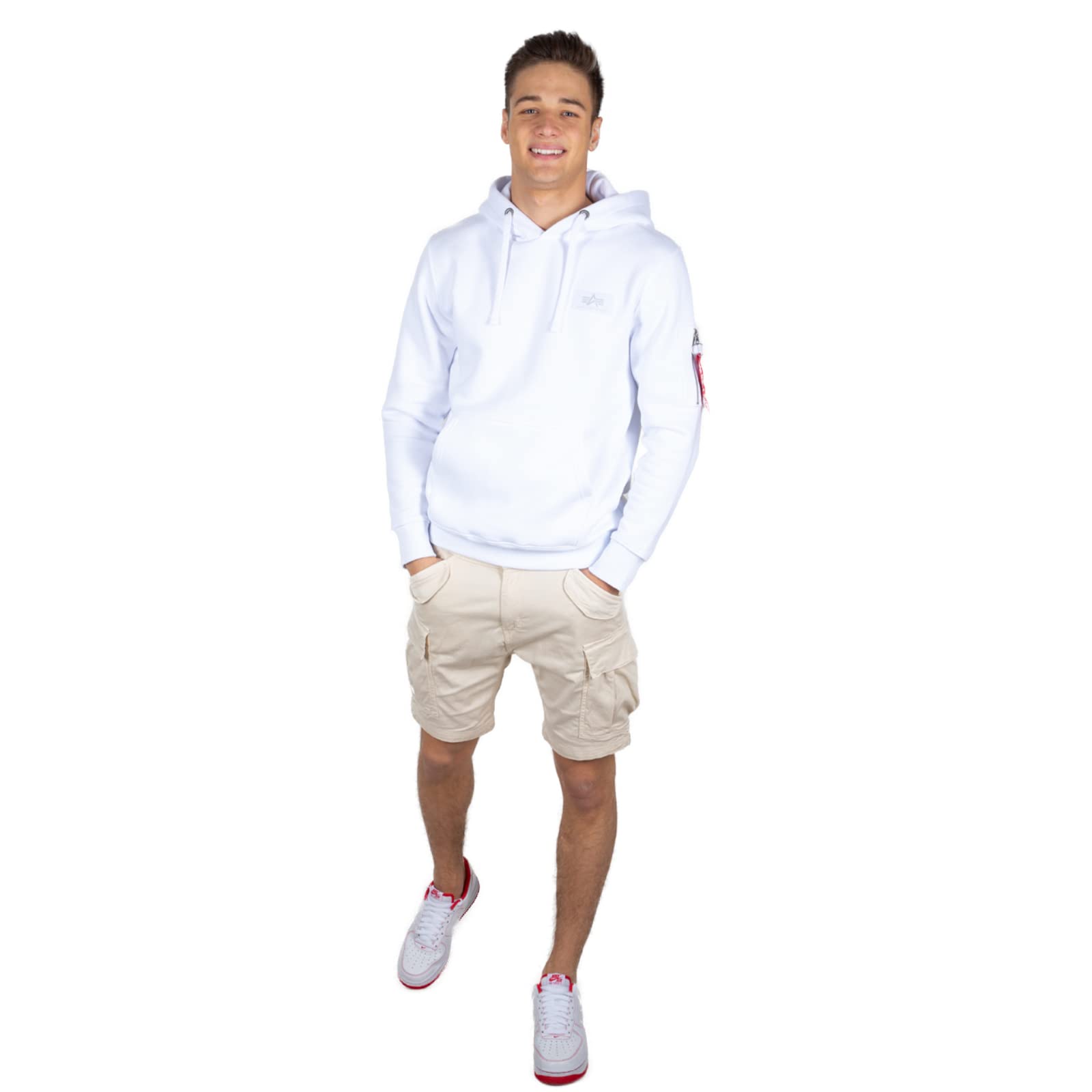 ALPHA INDUSTRIES Bluza sportowa Mężczyźni Bluza z kapturem z nadrukiem na plecach
