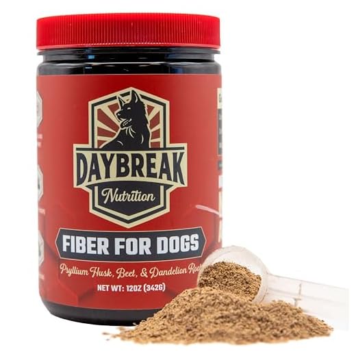 Daybreak Nutrition Fiber for Dogs Psyllium Husk, Beet Root, Dandelion Root, and Prebiotics to Aid in Relief from Diarrhea, Constipation, Anal Gland Issues, and Scoots