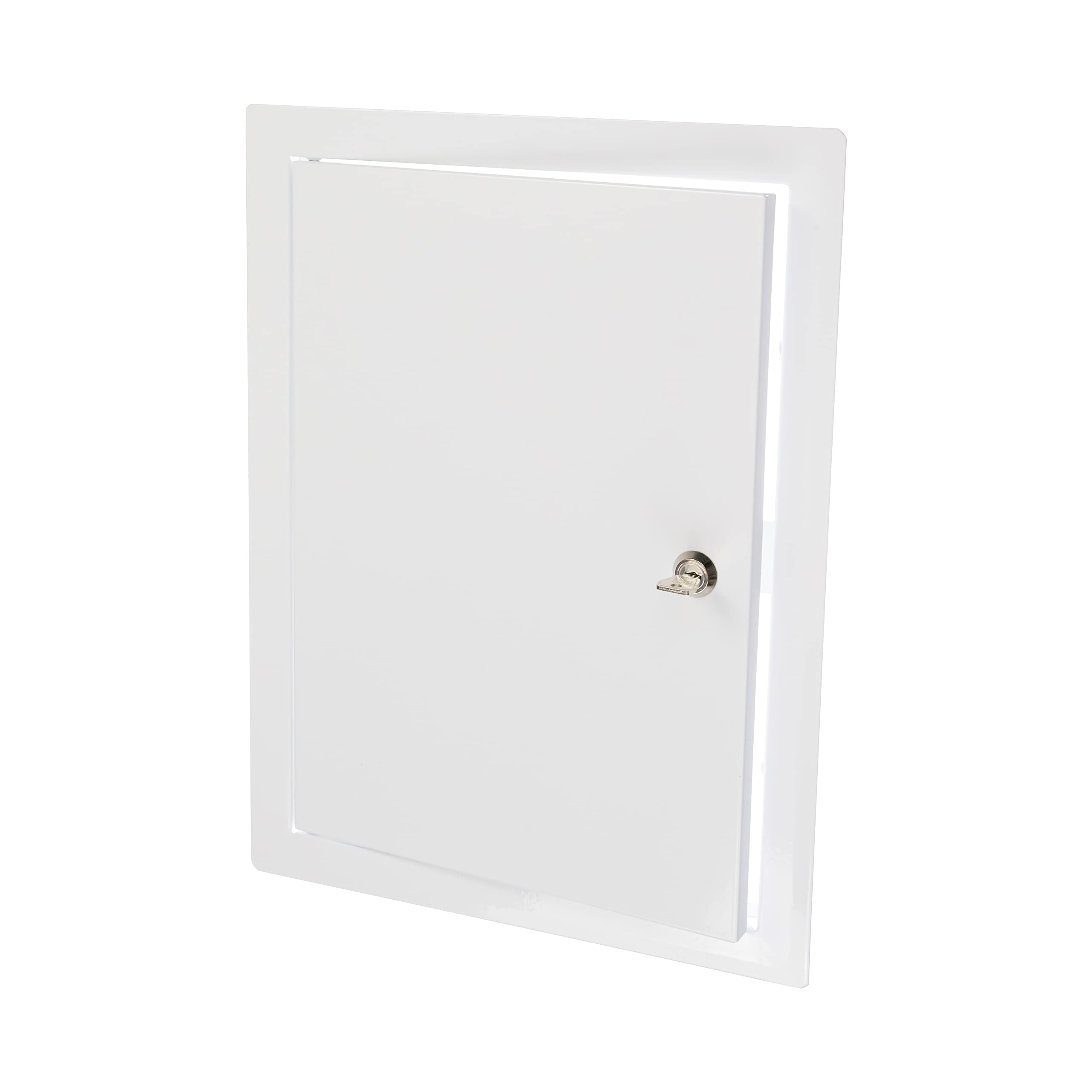 ECOPRO VENT 10" x 16" Lockable White Metal Access Panel. Service Shaft Door Panel with Key. Plumbing, Electricity, Heating, Alarm Wall Access Panel for Drywall. Bathroom Services Access Hole Cover.