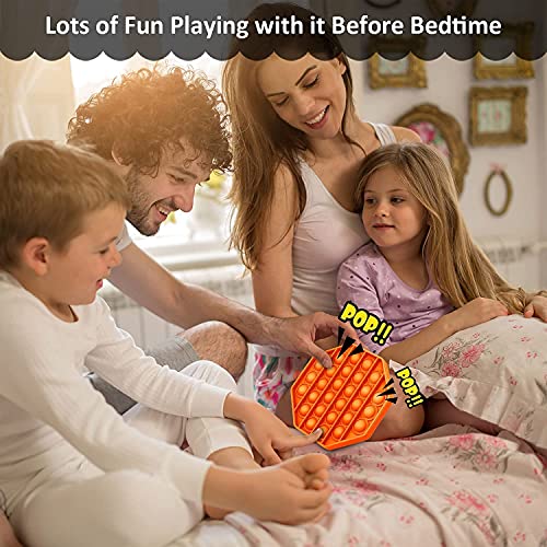 Image of Push Pop it Bubble Fidget Toy, Stress Relief and Anti-Anxiety Tools Sensory Toy for Autism to Relieve Stress for Kids and Adults(Square Orange)