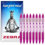 Zebra Z-Grip Smooth Retractable Ballpoint Pen - 1.0mm Nib - Pink - Pack of 8