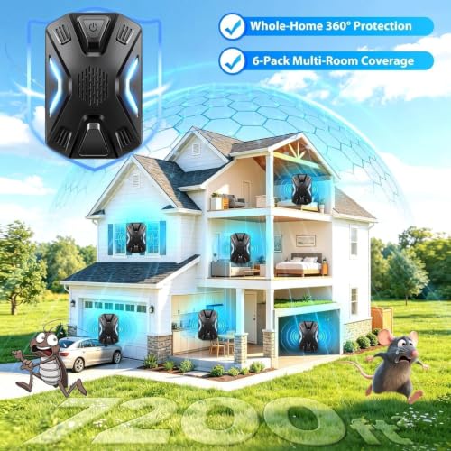 Image of 2026 Upgraded Ultrasonic Pest Repeller Indoor,3 Modes Mouse Repellent Insect Plug in,Pest Control for Roach,Bug,Spider,Mosquito,Ant,Rat,Mice Deterrent,Electronic Rodent Repellent Plug in
