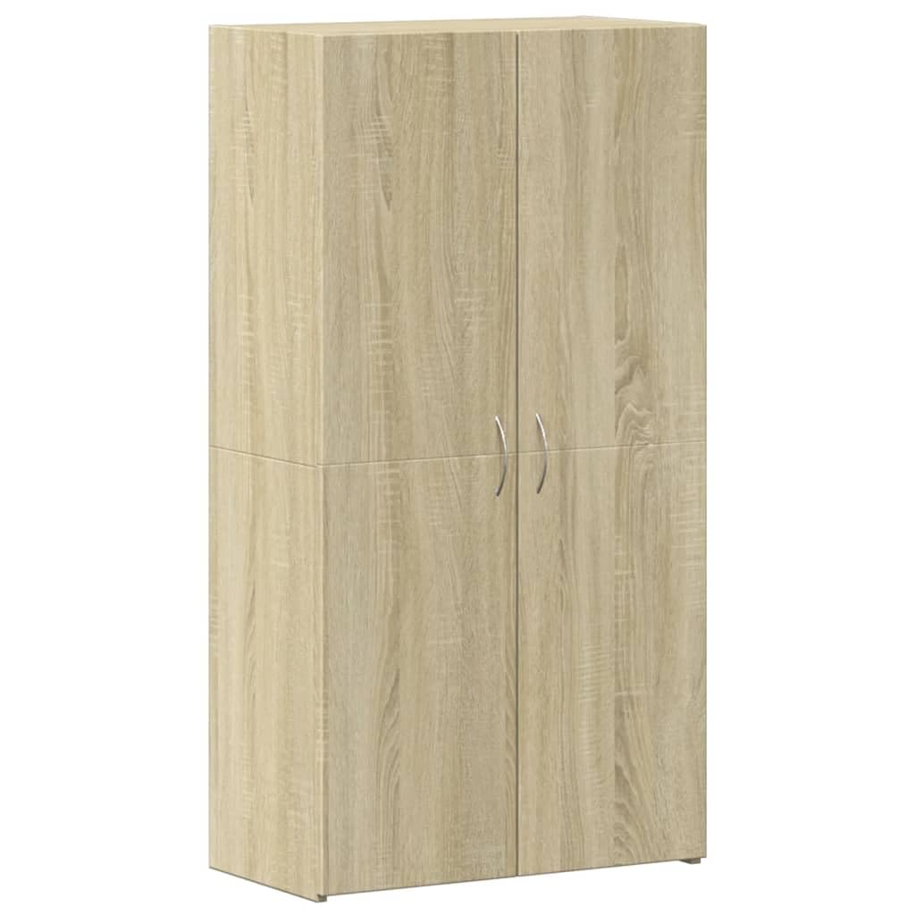 vidaXL Aktenschrank, Büroschrank mit Stauraum 2 Türen, Lagerschrank für Büro, Schrank Büromöbel Aufbewahrungsschrank, Sonoma-Eiche Holzwerkstoff