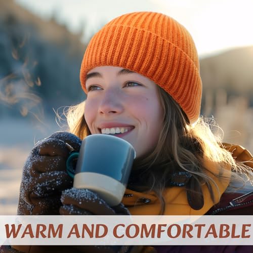 Image of Wool Fisherman Beanies for Men Women Short Cuff Knit Beanie Winter Warm Hats Trawler Hat Stylish Watch Cap