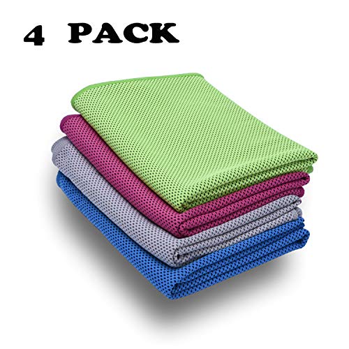 Cooling Towel 4 Pack,Stay Cool Towel for Yoga Golf Travel Camping Golf