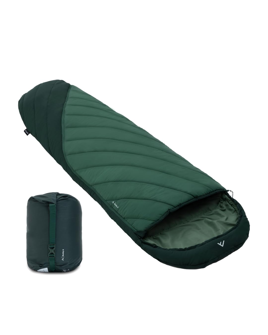 qeedo Buddy 8 Schlafsack Outdoor Sommer (8-25°C) 3 Jahreszeiten - Mumienschlafsack Erwachsene & Jugendliche (bis 200cm), kompakt & leicht, Peach-Skin-Oberfläche