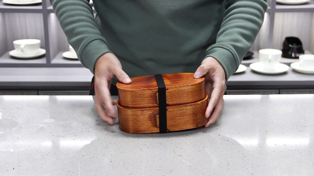 Amazon | YFWOOD 曲げわっぱ 1000ml 先割れスプーン付き 収納便利な