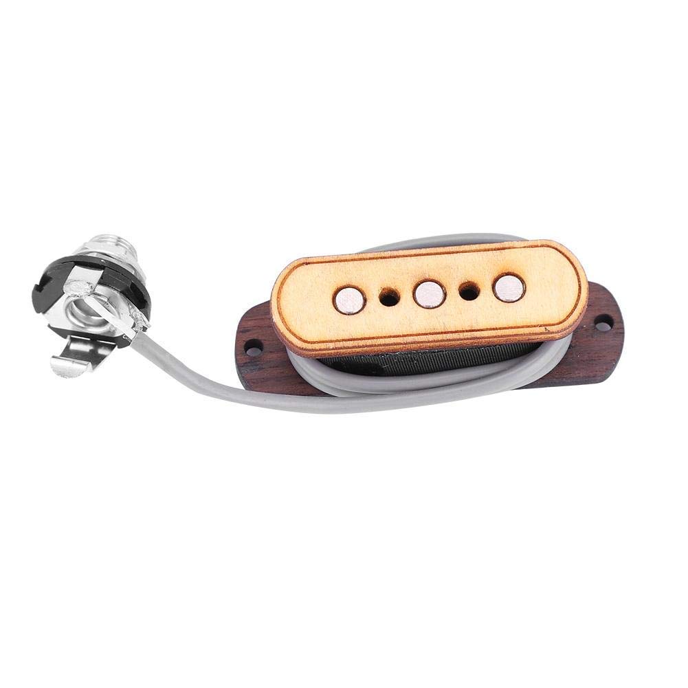 Alomejor Pastilla de Guitarra de 3 Cuerdas DIY Cigar Guitar Box Prewire Guitar PickupTransducer para reparación de Guitarra con Entrada Jack