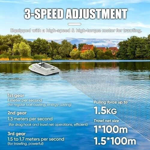 Barco de cebo RC para pesca con control de velocidad y gran carga 3