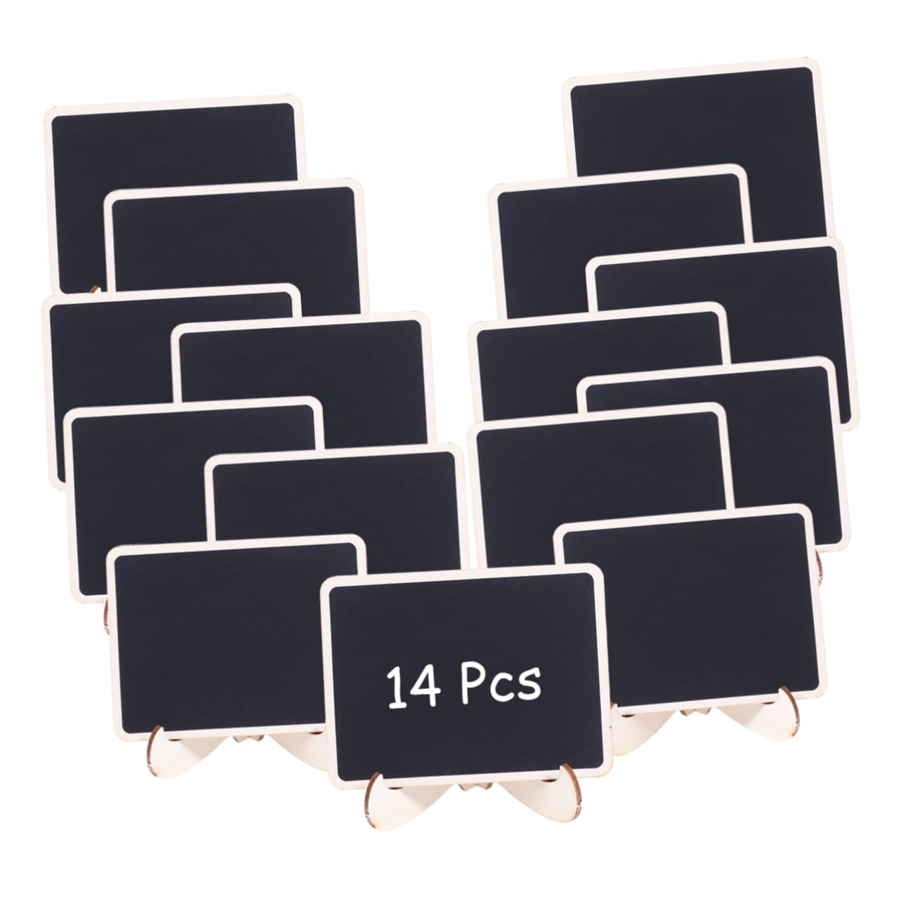 ERINGOGO 14pcs Mini Chalkboards Erasable Signs for Wedding Party Restaurant Wood Trim Square Shape