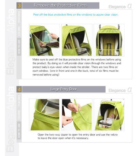 Miniatura 7 de Manito Elegance Alpha Stroller - Protector contra el tiempocubierta de lluvia, color beige