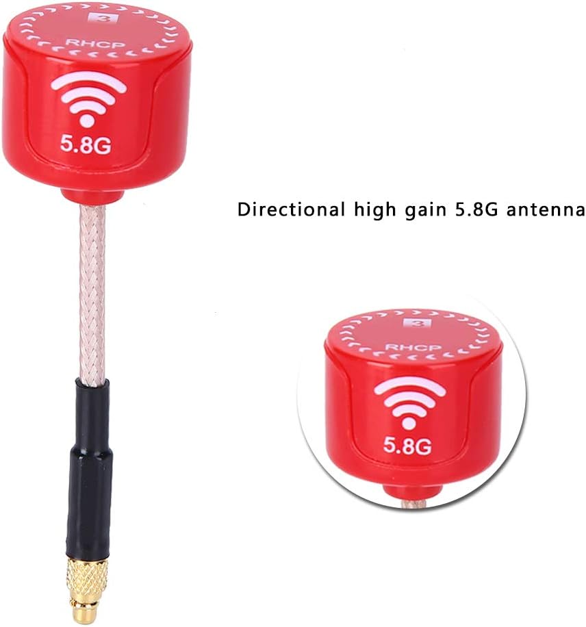 5.8GHz 3dBi RHCP Antenna, Straight MMCX Connector for FPV Drones 5325-5945MHz Frequency High Gain Directional Signal Transmission‌, Red