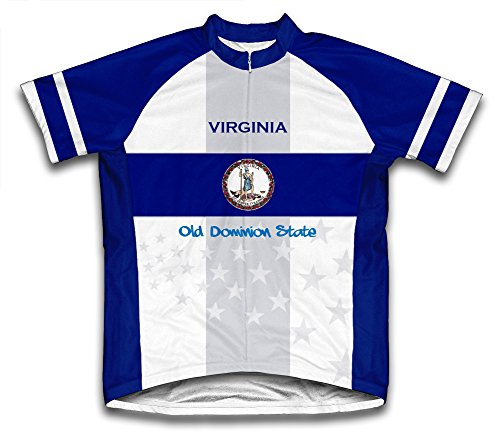 ScudoPro Virginia Flag Short Sleeve Cycling Jersey for Men - Size XL