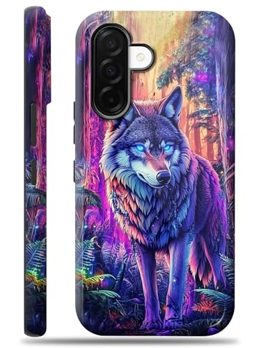 for Samsung Galaxy A26 5G Case with Screen Protector, Magnetic Wireless Charging, Military Grade Shockproof Dual Layer Cover for Samsung A26, Majestic Wolf