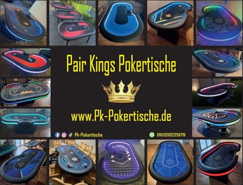 PK-Pokertische Professioneller Pokertisch mit X-Tischbeinen und wasserabweisendem VIP Spieltuch (Blau/Space) 270x130cm Poker Profi – Bild 8