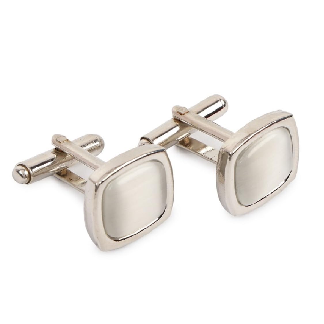 fashmade “where fashion is made” FashMade White Square Cufflinks for Men | Stainless Steel with American Stone | Anti-Rust Finish | Elegant Box Included | Formal Accessory for Office & Gifting-picture-36