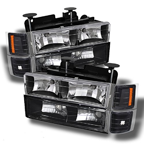 For C10 C K Pickup Black Headlights + Corner + Bumper Signal Light Lamps Replacement Completed Set