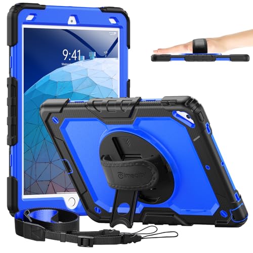 Étui iPad Air 3 2019 bleu foncé Timecity antichoc avec protège-écran et support