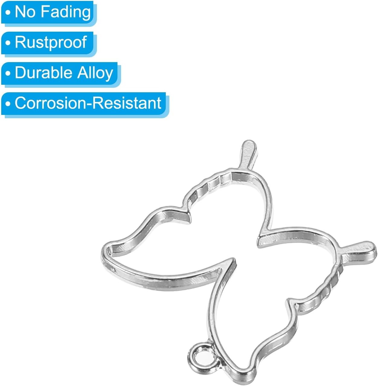PATIKIL Alloy Open Back Bezel Pendants Butterfly Shaped Hollow Resin Pendant Frame for DIY Crafts Earrings Necklace Bracelet Making - Image 4