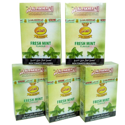 Al Fakher 5 x 50 GR menta fresca el sabor del paquete de pipa hooka narguile