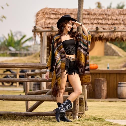 Image of IUV Cowboy Boots For Women Square Toe Wide Mid Calf Western Pull On Suede Fashion Black Brown Cowgirl Boots
