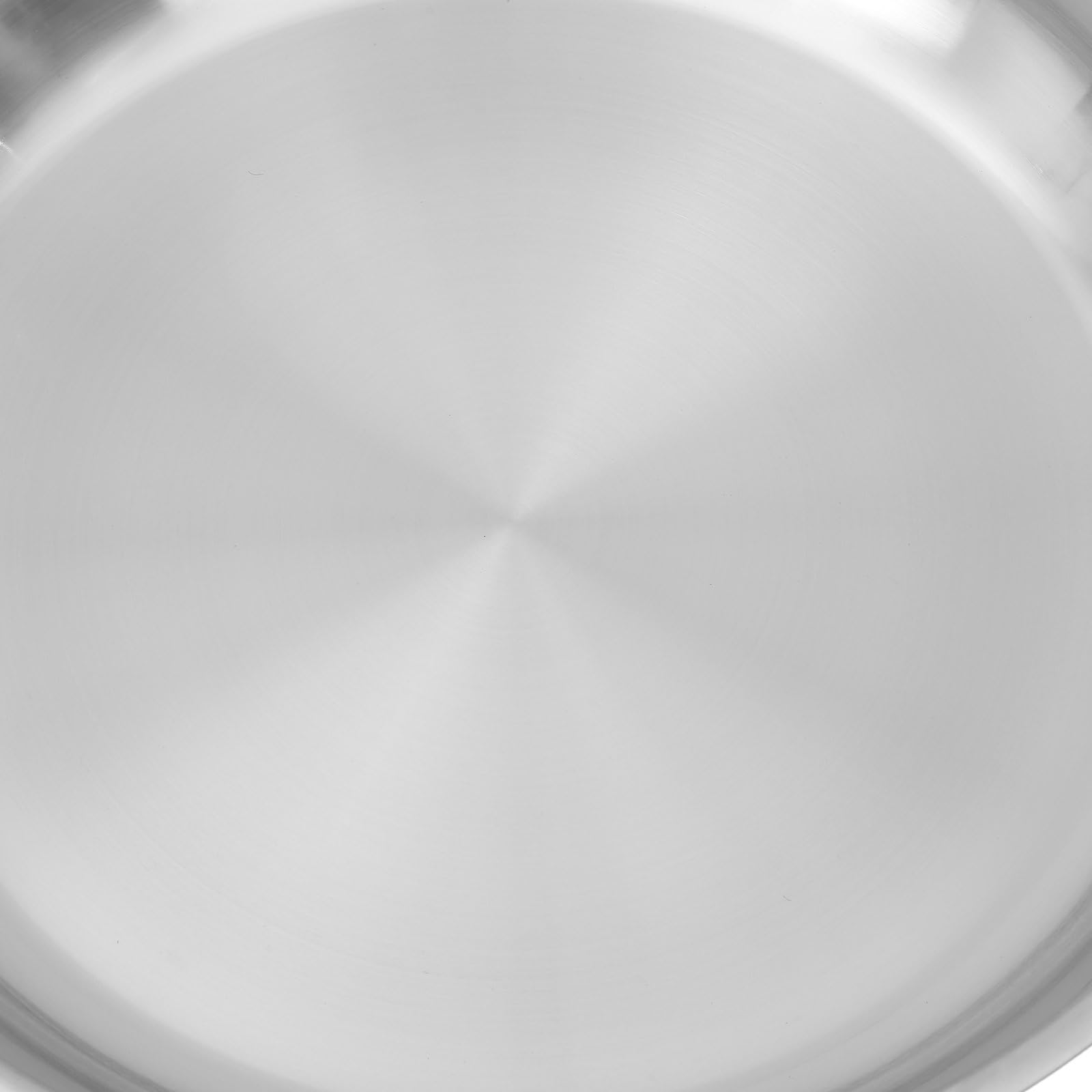 PRETYZOOM Sartén de Acero Inoxidable de 3 Capas de 11 Pulgadas sin Revestimiento con Mango Resistente al Calor para Cocina a Fuego Directo E Inducción, Apta para Lavavajillas y Horno