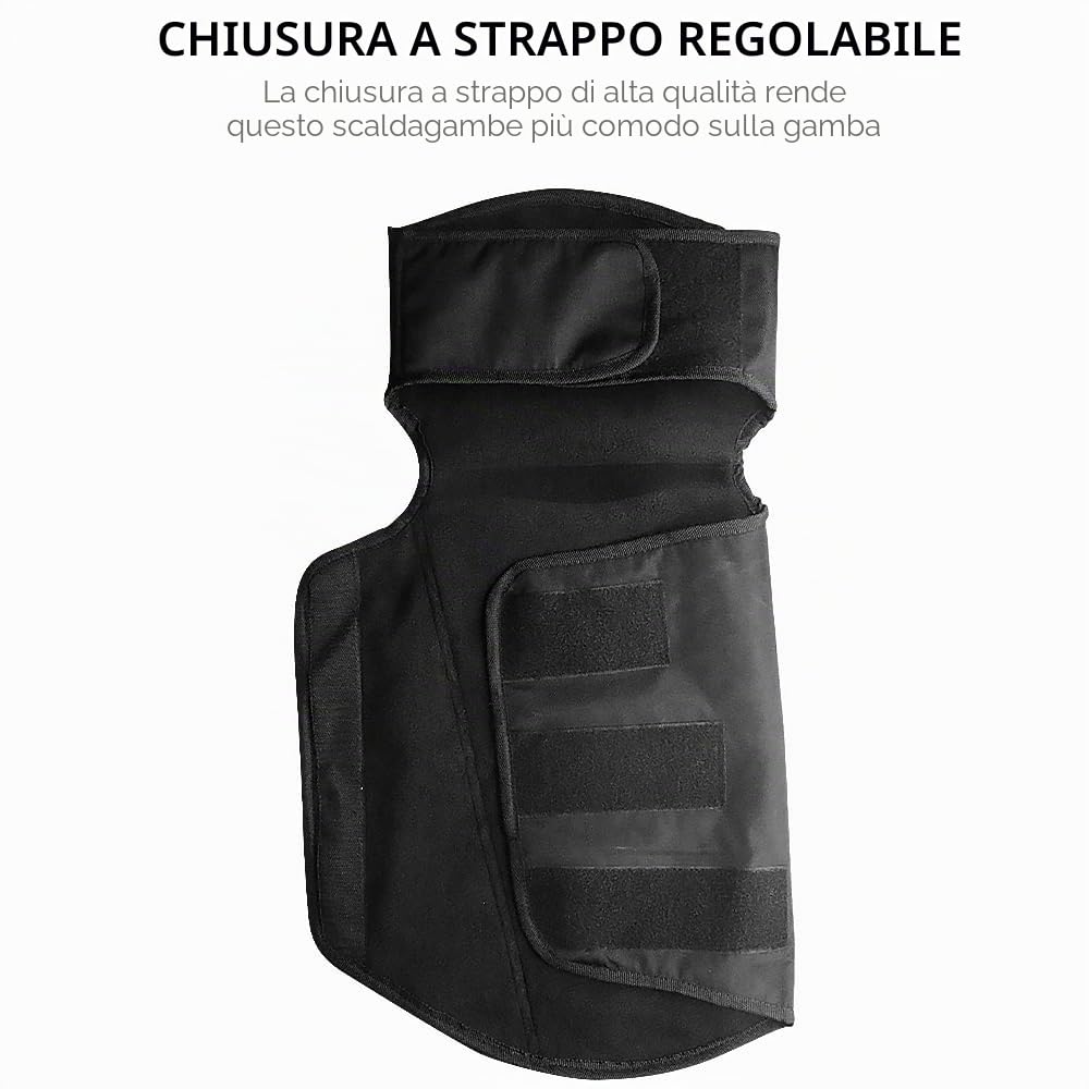 Cokomono Ginocchiere Termiche Moto, Scaldamuscoli Invernali da Moto Antivento e Impermeabili con Riflettore, Protezione Ginocchio per Uomo/Donna, Ginocchiera per Bicicletta, Scooter, Sci