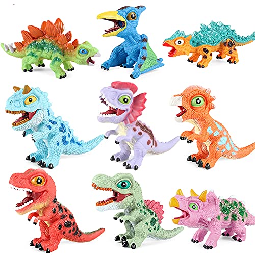 MLKJSYBA Tierspielzeug Weiche Dinosaurier Tyrannosaurus Rex Pterodactyl Pachycephalosaurus Bewegliche Puppe Machen Sound…