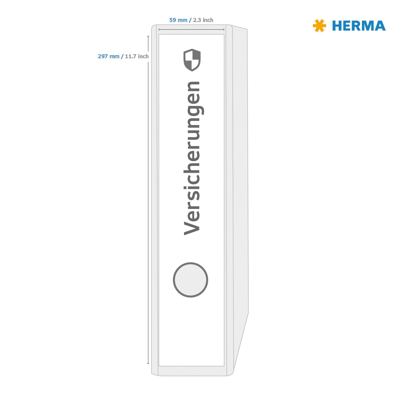 HERMA 10180 Ordnerrücken Etiketten ablösbar lang breit, 800 Blatt, 59 x 297 mm, 3 pro A4 Bogen, 2400 Stück, selbstklebend, bedruckbar, blickdicht, Papier Ordneretiketten Rückenschilder Aufkleber, weiß