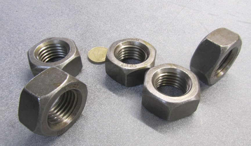 Metric Class 8 Plain Steel Hex Nuts RH M30 x 3.5 Thread x 46 mm W x 24 mm H 5 Pcs