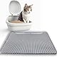 Littycat Katzenstreumatte Katzenklo Matte Unterleger in der Größe 60x45cm, zweilagig, wasserdicht, weiche EVA Matte mit Bienenwabendesign, Antirutsch, ideal für Katzenklos in Grau