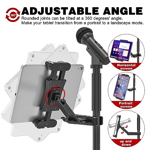Jubor Tablet Microphone Stand, Tablet Holder for Microphone Stand 360° Swivel - Image 3