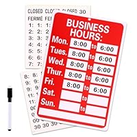 Öffnungszeiten Schild, Austauschbares Geschäftszeiten Schild Set mit Passenden Aufklebern und Stift Aufhängbare Beschreibbare Öffnungszeitenschilder für Glastüren Fenster