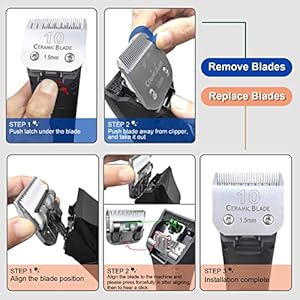 Size 7FC/5FC/4FC Detachable Pet Dog Grooming Clipper Ceramic Blades set,Compatible with Andis,Oster A5,Wahl KM Series Clippers,Cut Length 1/8″(3.2mm) to 3/8”(9.5mm),3 pack