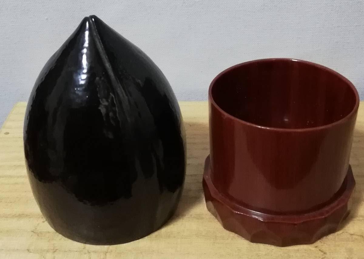 Amazon.co.jp: 加陽 大垣昌訓造 桃形 漆 棗共箱好 箱書き有