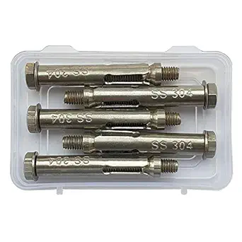 Jaset Innovations Stainless Steel Anchor Fastener 304 Grade Rust Proof Expansion Type 8mm Bolt, 75mm Length Pack of 5 pieces