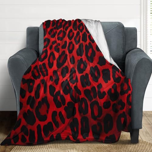Couverture flanelle léopard rouge plaid canapé lit toutes saisons