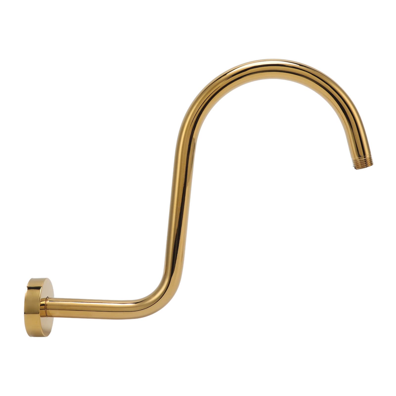 Acouto Braccio doccia rialzato a forma di S in acciaio inossidabile e flangia NPT braccio di estensione per doccia in oro spazzolato a forma di S vecchio braccio a forma di braccio in acciaio inox