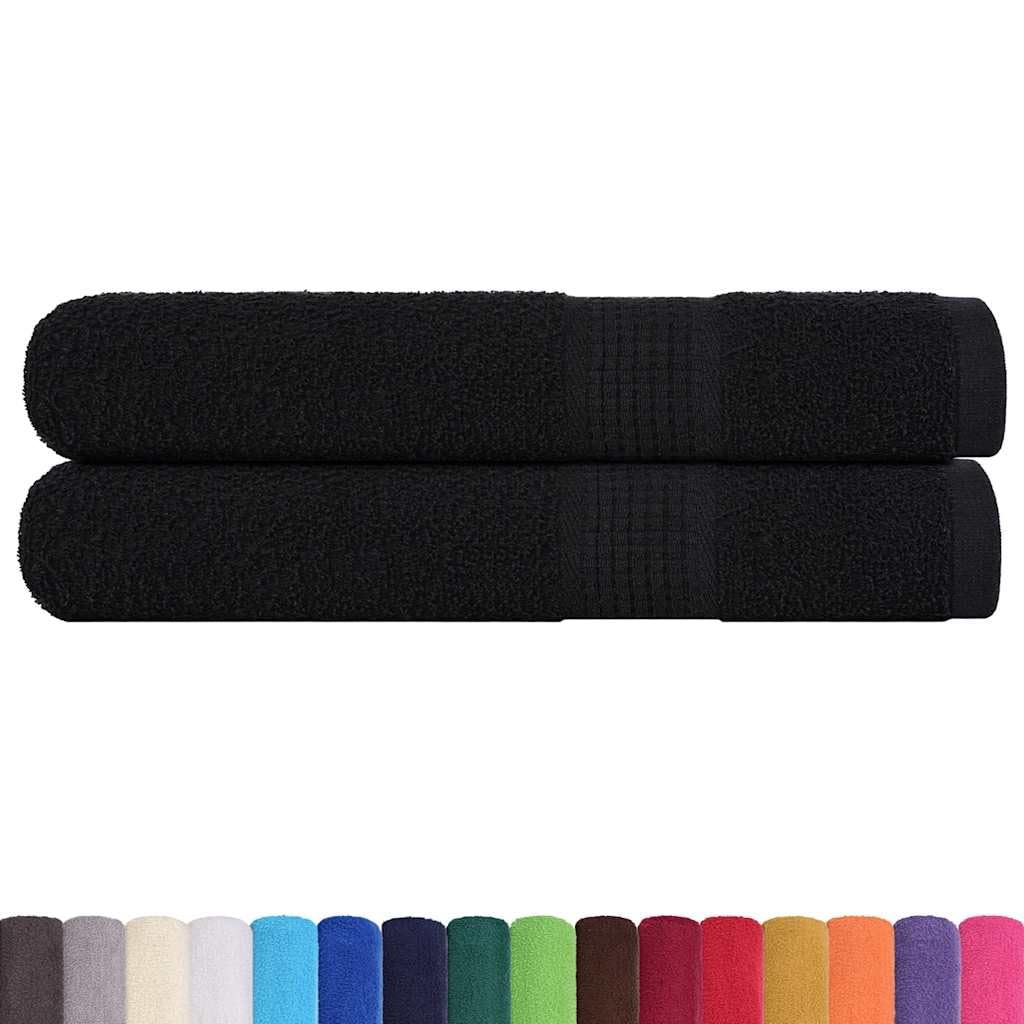 FROGN - 2 teli da sauna, 80 x 200 cm, 360 g/m², in 100% cotone filato ad anelli, assorbenti, certificati Oeko-TEX, per benessere e relax, colore nero