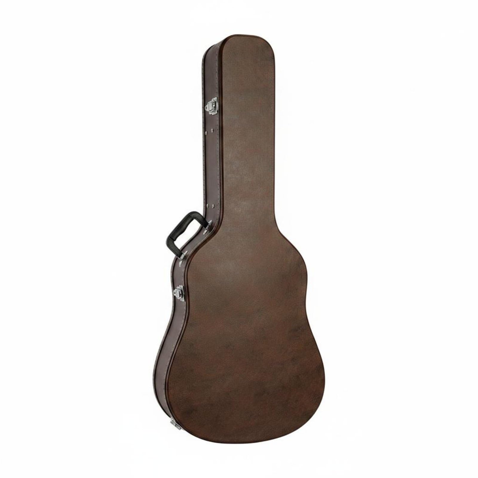 Qianly Attrezzatura Musicale Imbottitura 20 Mm, Custodia Rigida Per Chitarra 40/41 Pollici, PU, Marrone Retrò, Interno Nero, Con Maniglia