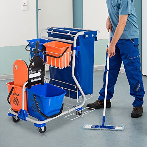 Reinigungswagen HOMCOM mit 4 Eimern und Mopp-Presse