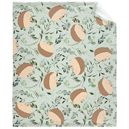 caimizogojocrz Hedgehog Drink Milk Tea Flannel Fleece Throw Blankets, Super Soft Cozy Lightweight Swaddle Blanket for Couch Chair Bed Sofa Office Teen or Nap Size 50